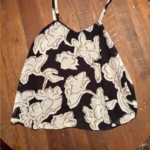 Torrid Black and Cream Floral Camisole